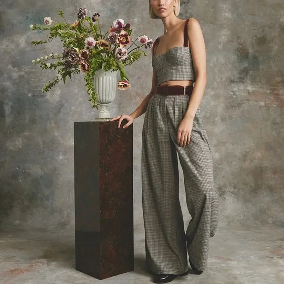 NWOT Cara Cara Soho Pants COLOR: HANNON PLAID TURTLEDOVE